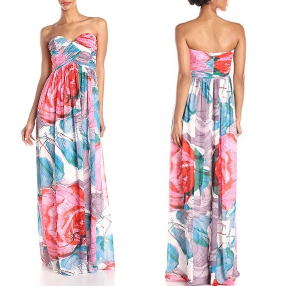 Donna Morgan "Laura" Watercolor Maxi Dress - Sz 0